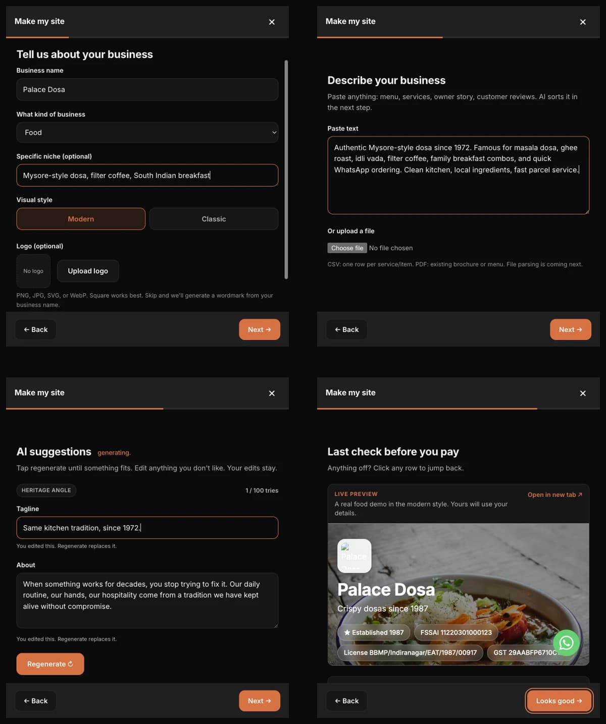 1ClickWebsite India · workflow record
