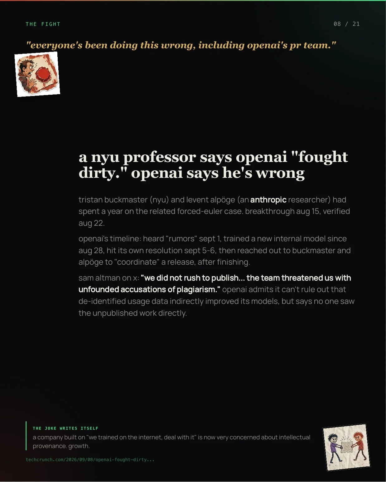Page 8 of tech+misc larp issue 01: OpenAI, NYU, and the provenance argument