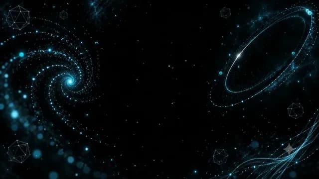 cyan orbital particles